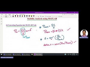 MATLAB Code for Stability Analysis (Rotor Angle and Frequency)