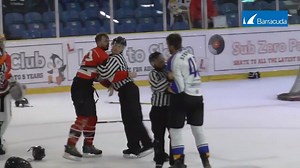 22K views · 109 reactions | Not very often you see a fight In the penalty shots - Ciaran Long vs Petr Stepanek fight EPL 24-9-16 thanks to the Bison | Hockey Fights UK | Facebook