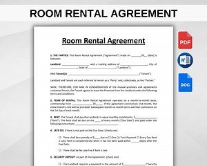 Room Rental Agreement Template. Editable Room Tenancy Agreement. Roommate Room Rental Agreement. Room Rental Contract. Printable Tenant Room - Etsy