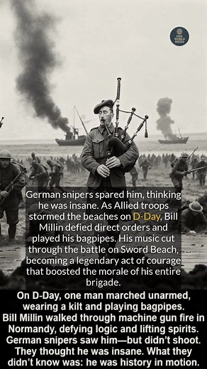 23K views · 272 reactions | German snipers thought he was insane, so they didnt shoot the lone piper on D-Day. #history #didyouknow #worldhistory | One World Media | Facebook