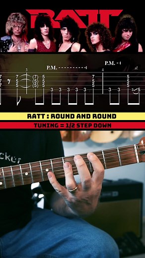 Learn to play the guitar riff for Round and Round by Ratt #ratt #guitar #guitartok #electricguitar #fyp #guitarlesson #guitartutorial
