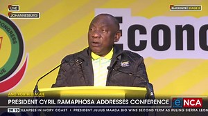 1.1K views · 41 reactions | ANC President Cyril Ramaphosa congratulates the newly elected leadership of the ANC Youth League. Watch on #DStv403 or here https://www.enca.com/news/livestream-ramaphosa-delivers-closing-remarks-ancyl-conference | eNCAnews | Facebook