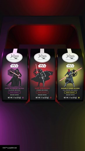 Dare to brew our newest collection. Introducing the Star Wars™ Dark Side Coffee Collection, dark roasted just for you. Choose from Star Wars™ Dare To Resist Blend, Star Wars™ Dark Side Blend and Star Wars™ Double Saber Blend – or collect all three. Available now on JOFFREYS.COM and at our @disneysprings The Landing location. #joffreyscoffeeandtea #joffreyscoffee #joffreysmoments #coffeetiktok #tampa #tampacoffee #fyp #coffee #starwars #darkside #disneysprings