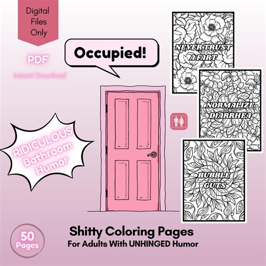 Coloring Pages for Adults With UNHINGED Humor - Etsy UK