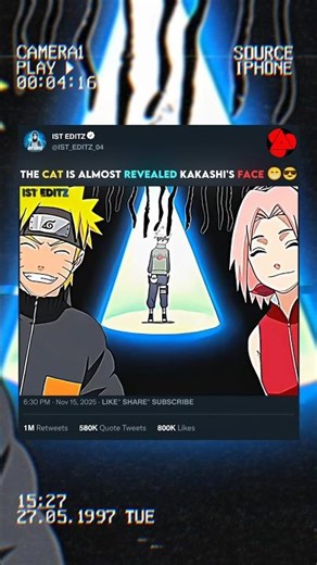 THE CAT IS ALMOST REVEALED KAKASHI'S FACE🤣#naruto #narutoedit #anime #viralshort #shortvideo