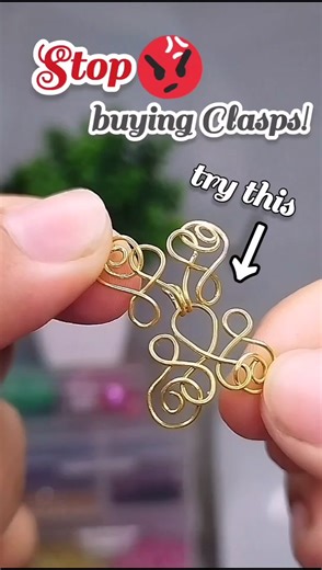 Stop Buying Clasps! Make This Easy Wire Clasp 💛✨#jewelryhack #shorts #viral #lifehacks
