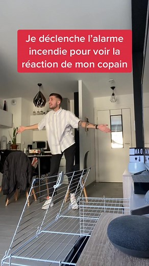 Prank Reaction: Fire Alarm Test in Modern Kitchen