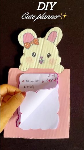 DIY Cute Bunny To-Do List 🐰💖 | Easy Paper Craft | Mini Planner|Back to school craft#shorts