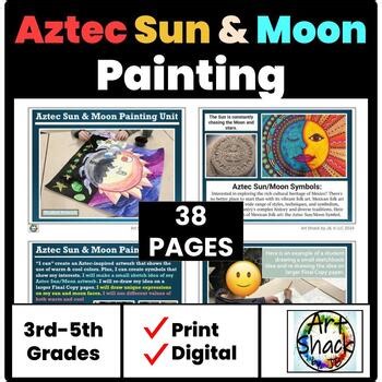 Aztec Sun/Moon Painting Lesson/Unit/Digital Resource/Elementary School Art