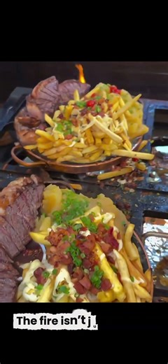 “Insane Brazilian Street Food! Massive Meat & Fries Cooked Over Fire 🔥”