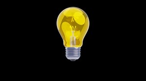 yellow light bulb 3d animation