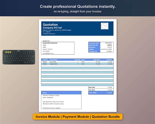 Editable Invoice Template: Freelancer Excel With Reports (digital Download) - Etsy