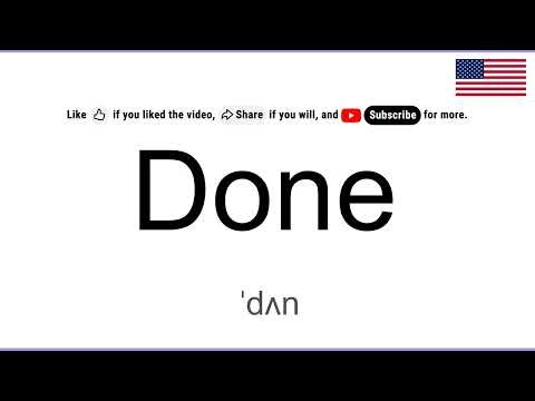 How to Pronounce DONE in English, American