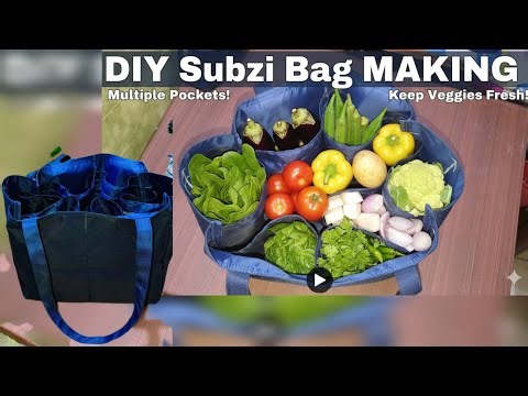 7 pocket subji bag making at home/Multipurpose bags DIY/ sabji bag tutorial#vasundhracreation21
