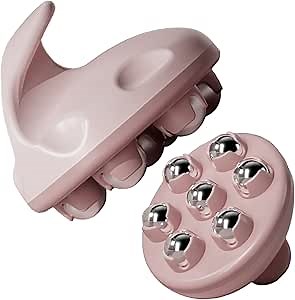 WMM Hand Held Massager, Full Body Massage Tool with Roller Ball Massager Manual 360-degree-roller for Muscle Back Neck Joint Foot Shoulder Leg Pain Relief with Portable Design