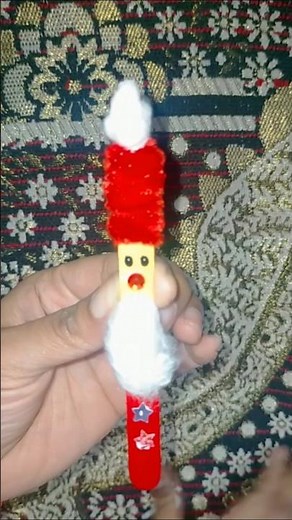 Create a CUTE Santa from an Icecream Stick for MERRY CHRISTMAS🤶🌲🎁 #craft #merrychristmas #shorts