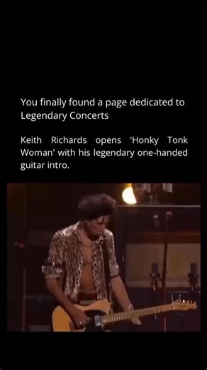 Legendary Concerts | Keith Richards has one of those entrances that only he could pull off. The way he opens “Honky Tonk Women” with that loose, one-handed... | Instagram