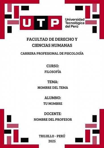 Caratulas UTP para descargar y editar en PowerPoint o PDF #universidadtecnologicadelperu #UTP