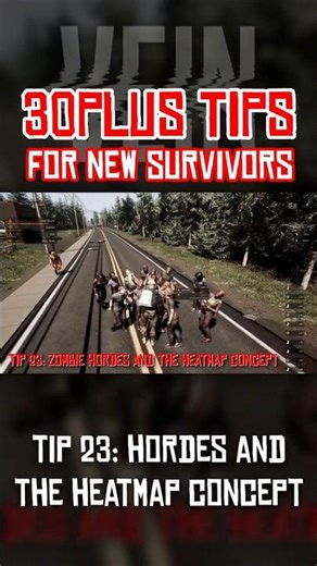 VEIN Tips For NEW Survivors | Tip 23 | Zombie Hordes And The Heatmap Concept #shorts