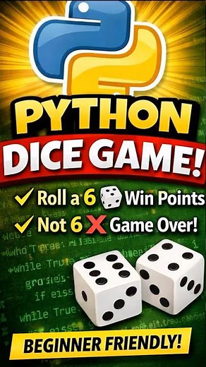 Python Dice Game | Learn While Loop, if-else & break (Beginner Friendly) #coding #python #education