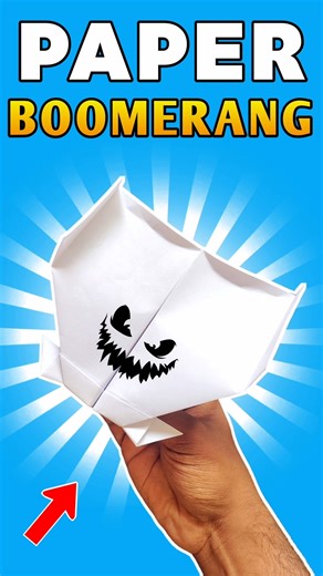 Easiest paper boomerang , how to make origami paper boomerang plane