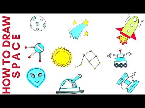 How to Draw Space for Kids Easy | Drawing and Coloring Doodles for Kids