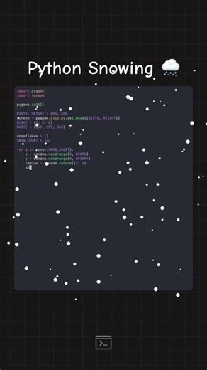 Python Snowing 🌨️ #shorts #coding #python #tech