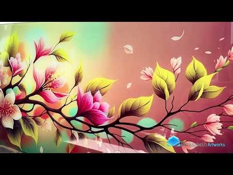 Blossom Serenity - Glass Kitchen Backsplash