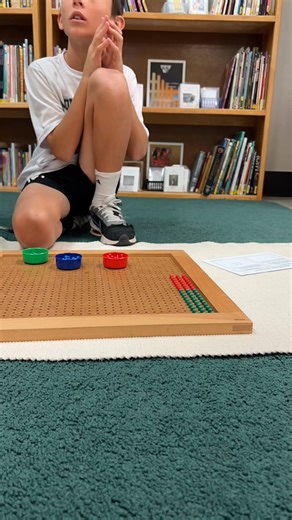 Multiplying trinomials using the pegboard in Upper Elementary! This hands-on method not only deepens their grasp of algebraic concepts but also promotes critical thinking and problem-solving skills. By manipulating physical objects, students can better grasp abstract mathematical principles, making learning both effective and enjoyable. | Waco Montessori School