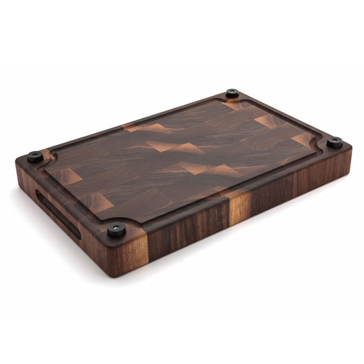 Reversible End Grain Butcher Block: USA Made Walnut Cutting Board With Juice Groove and Rubber Feet - Etsy