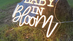 Baby in Bloom Neon Sign For Baby Shower Decorations, Birthday Party Event Plan Backdrop Sign, Neon Light Sign For Baby Shower Decor Gifts (15.7x10.7in)
