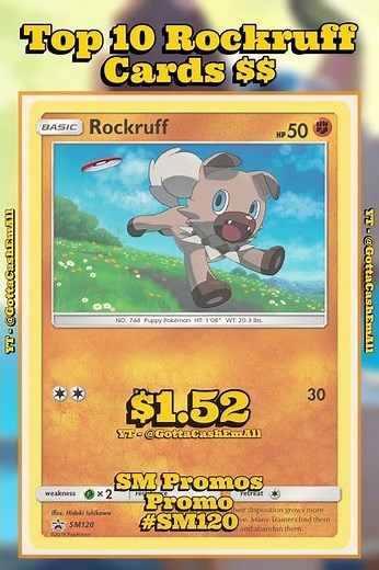 Top 10 Rarest Rockruff Pokémon Cards EVER #pokemon #pokemoncards #pokemontcg #pokémon #top10 #tcg