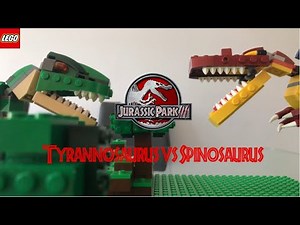 T.rex vs Spinosaurus | Jurassic Park 3 fight recreation | Lego stop-motion