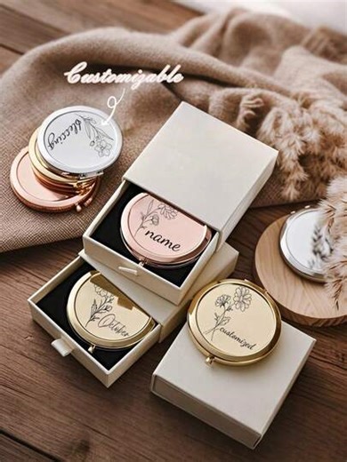 Handwritten Engraved Small Mirror | Personalized Gifts | Bridesmaids | Bachelorette | Seat Cards | Mother's Day, Gift-Ready | SHEIN