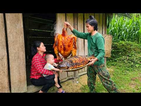 Survival Alone: Catching Stream Fish & Hunting Wild Pheasant in Forest Life
