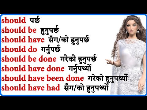 English Grammar in Nepali Modal Verb Should All Forms