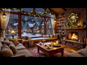 Soft Jazz Café ❄️ Festive Fireworks Night with Warm Fireplace for Study, Work & Relax