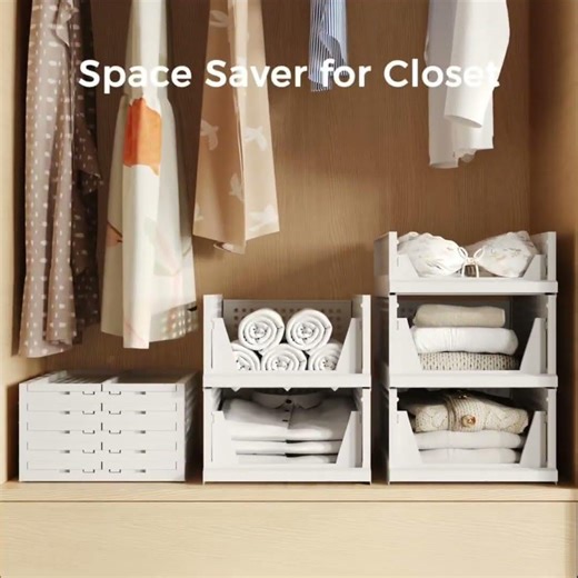 5 Pack Stackable Plastic Storage