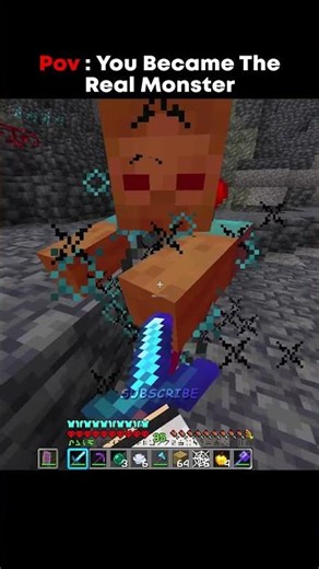 Pov : You Become The Real Monster #minecraft #mlgclutch #pvp #clutch #manhunt #gaming