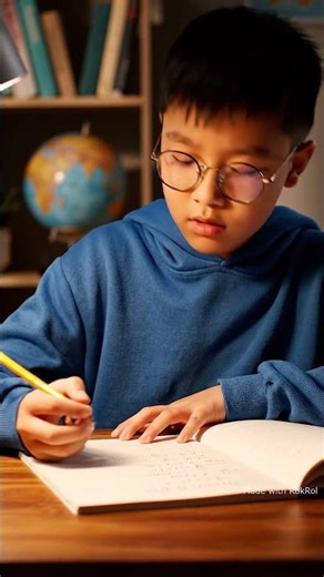 A child is doing homework.