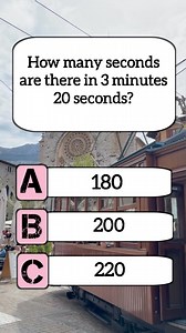 How many seconds are there in 3 minutes 20 seconds ? #quiz #quiztime #quizreels #brainteaser #englishquiz #learnenglish #easyenglish #usareels #usa #BrainGame #generalknowledge #trivia #educational #animalquiz | Hamida Stories