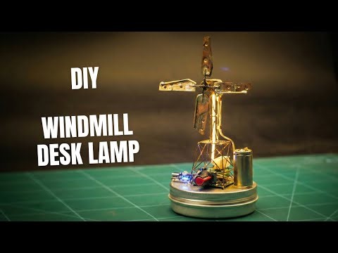 I Built a Steampunk Windmill Desk Lamp with Brass Rod