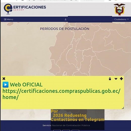 Certificaciones operador | Sistema Contratación Pública SERCOP 2026