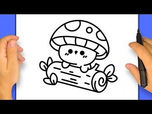 How to Draw a Cute Kawaii Mushroom | Step by Step Simple and Easy