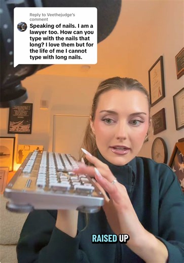 Replying to @Veethejudge For my home office I’ve used any of the ~slimmer key~ keyboards you can find on Amazon/online/elsewhere for less than $20. The big no-acrylic-nails keyboard I showed at the beginning is the AZIO Retro Classic keyboard in maple and it was $230 lol