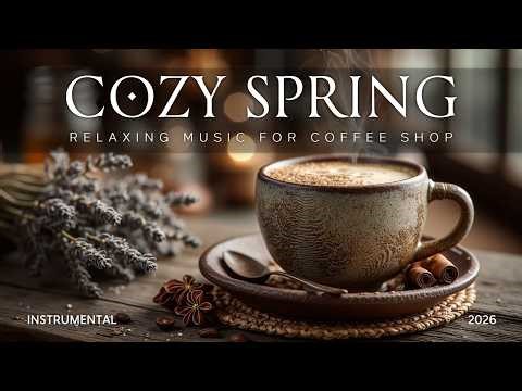 Cozy Spring Coffee Shop Guitar | Relaxing Acoustic Guitar Instrumental for Morning Coffee Study