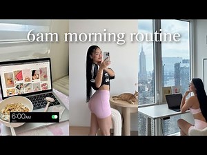 my 6AM morning routine 🌱 workout routine, work day in my life, and *realistic* work day in my life!