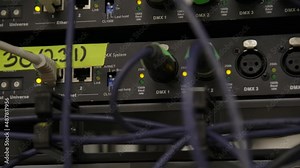 Various Connectors of Audio Device with DMX Plugs and Cables