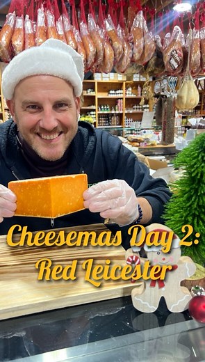 🧀🎄 Cheesemas Day 2: Red Leicester On the third day of Cheesemas, we are celebrating an English classic that brings warmth, comfort, and a pop of festive colour to your holiday table. Red Leicester is a traditional semi-hard cow’s milk cheese, pasteurised (not lactose-free), with its signature deep reddish-orange hue from annatto extract. Nutty, savoury, with a sweet finish, this crumbly cheese snaps perfectly when broken and becomes richer when aged 3 to 12 months. Its bold flavour and vibrant