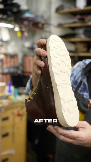 Red Wing Moc Toe resole with brand new wedge soles. Classic boots restored. 👞✨